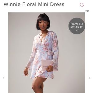 Long sleeve floral wrap dress